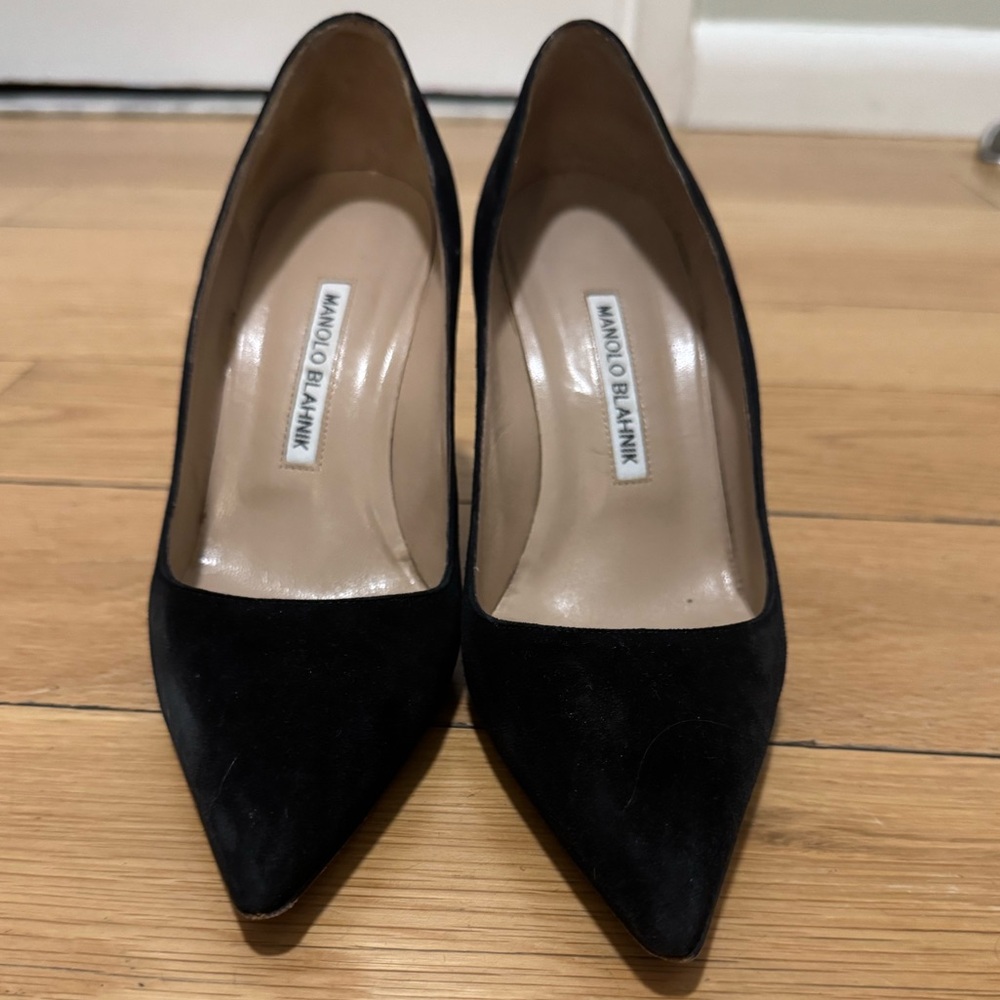 Manolo Blahnik Black Suede Heels